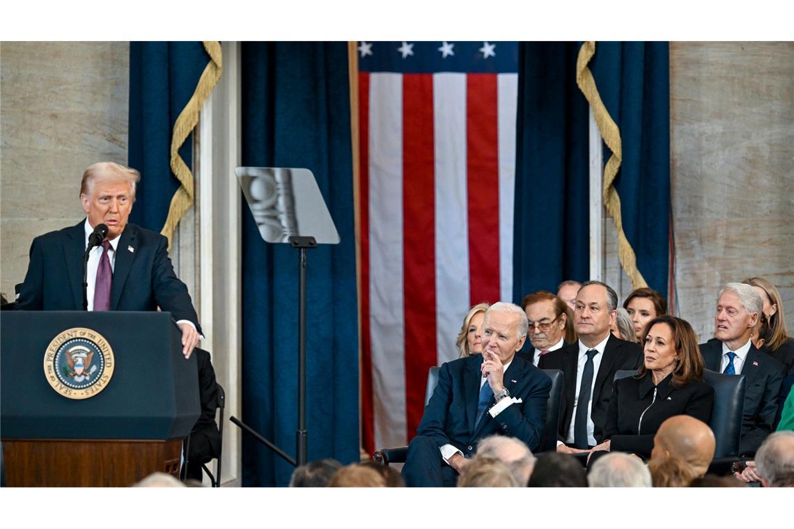 Trump verspricht goldenes Zeitalter für Amerika Nachdem er seinen Amtseid abgelegt hatte, legte Trump seine Vision für die USA dar.