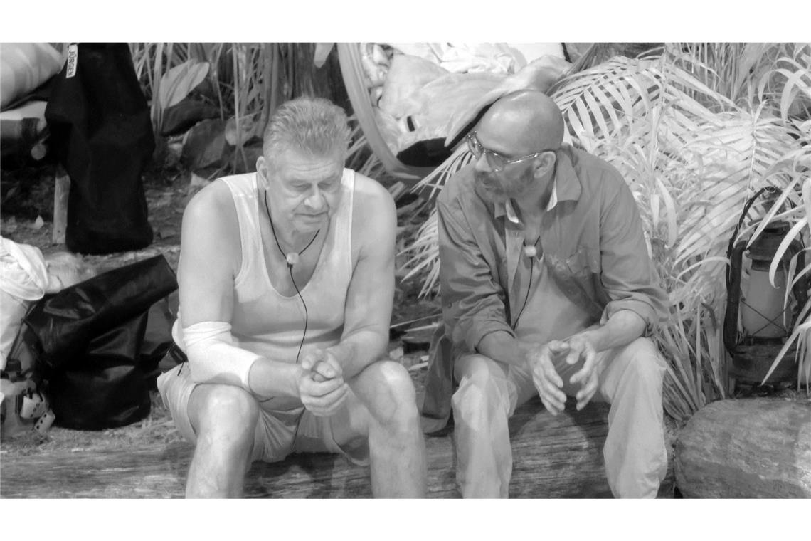 Tränen und pürierte Hühnerfüße Nachtwache: Jürgen Hingsen (l.) und Pierre Sanoussi-Bliss beim Gespräch.