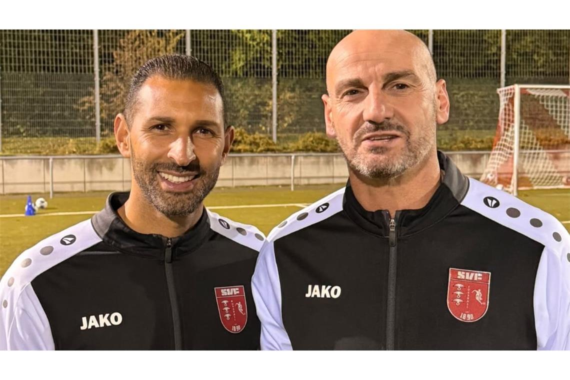 Naoufel Jaouadi (links) hat das Traineramt&nbsp; beim SV Fellbach II übernommen. Er wird bis auf Weiteres von Ruggero Acri untersützt.