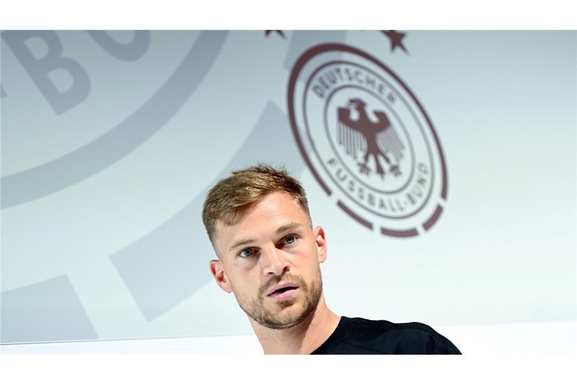 Bilder des Tages Nationalspieler Joshua Kimmich nimmt an einer Pressekonferenz in Herzogenaurach teil.