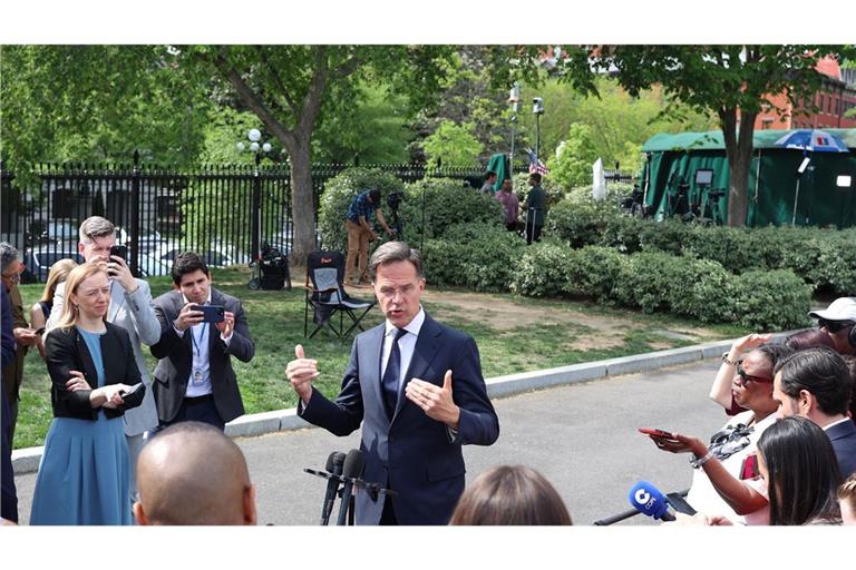 Nato-Chef Rutte äußerte sich nach einem Treffen mit US-Präsident Trump in Washington.