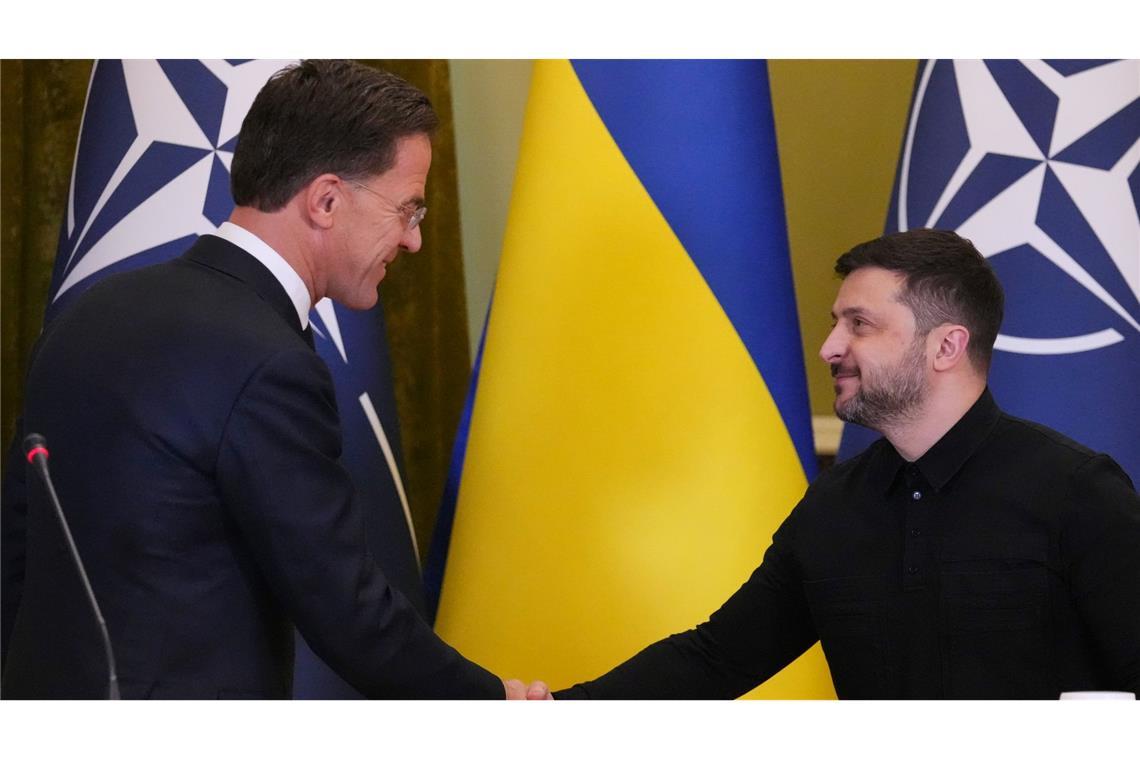 Nato-Generalsekretär Rutte sagte der Ukraine Solidarität zu.