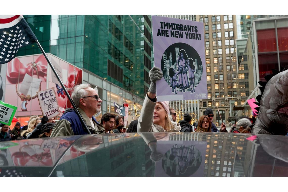 New York ist nur eine von vielen US-Städten, in denen am Wochenende gegen ICE protestiert wurde.