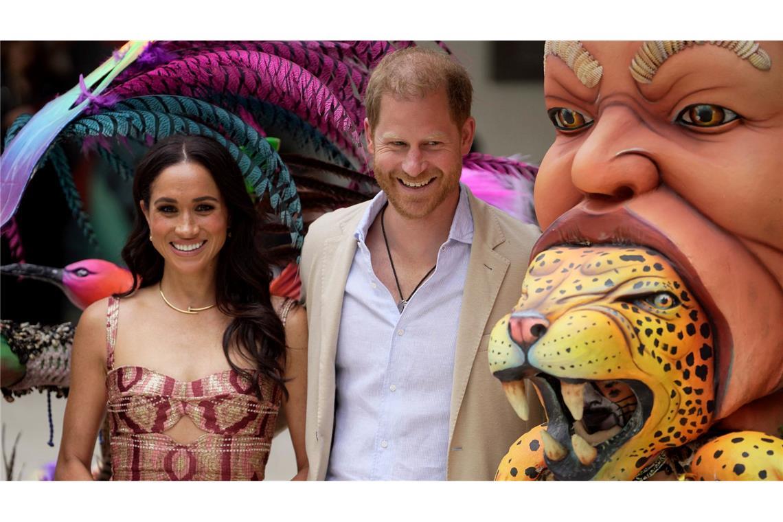 Fünf Jahre "Megxit": Kehrt der verlorene Sohn zurück? Nicht mehr im Dienste der Krone: Meghan und Harry - hier bei einem Besuch in Kolumbien. (Archivbild)