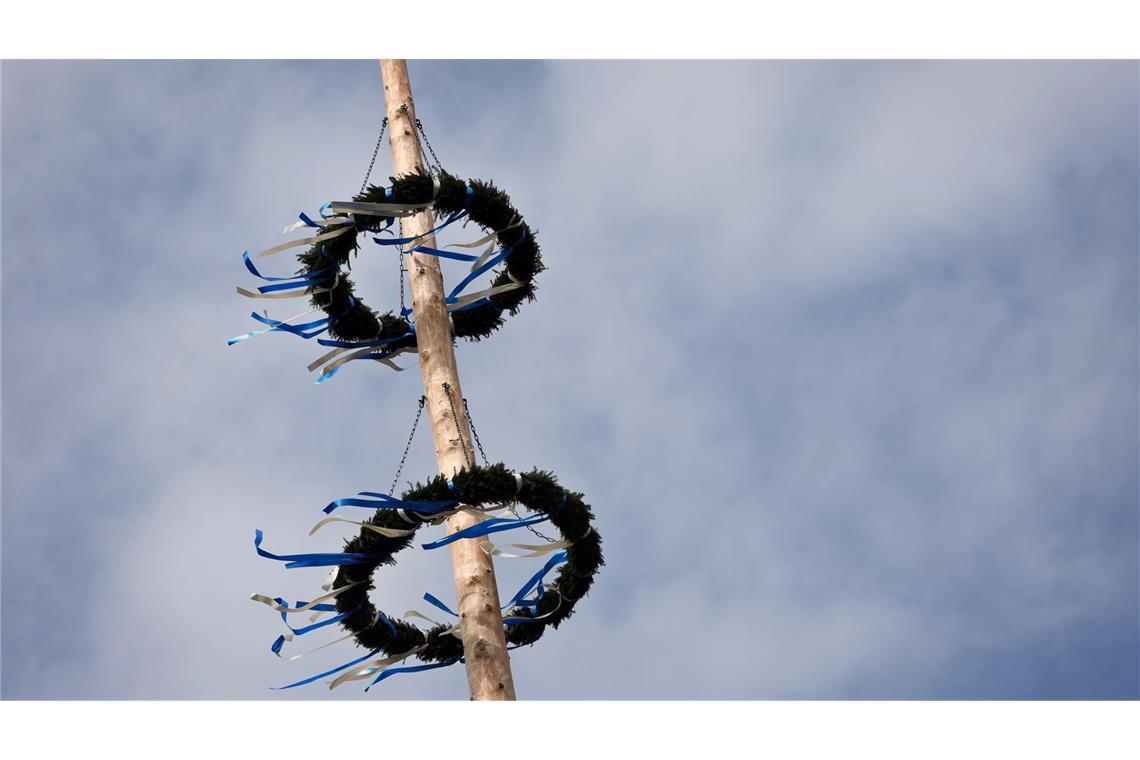 Maibaum kippt um und fällt auf Stromleitung Nicht mehr standfest: ein Maibaum im Neckar-Odenwald-Kreis. (Symbolfoto)