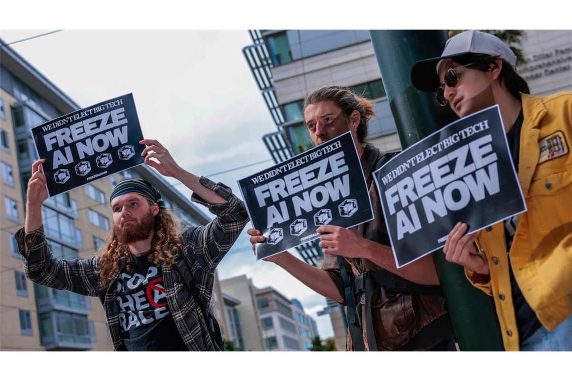 Nicht nur in San Francisco wird derzeit immer wieder gegen die Ambitionen der KI-Branche demonstriert.