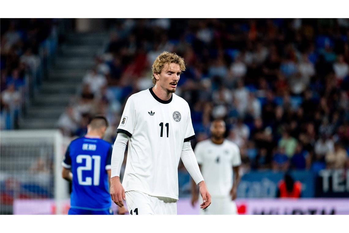 Nick Woltemade (Note 4,5): Bereitete die Führung durch Serge Gnabry vor (7.). Kam dann zweimal im Strafraum nicht zum Abschluss. Blieb engagiert, den Nachweis internationaler Klasse muss Nick Woltemade aber erst noch erbringen. Nach einer Stunde war Dienstschluss.