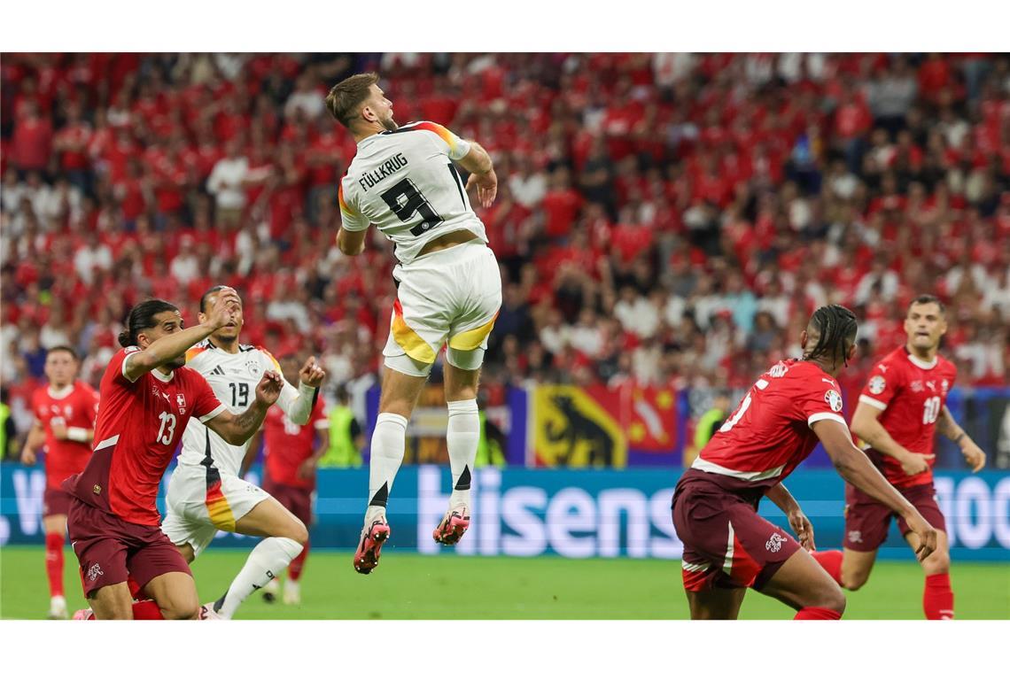 Niclas Füllkrug trifft bei der EM 2024 zum 1:1 gegen die Schweiz. (Archivbild)