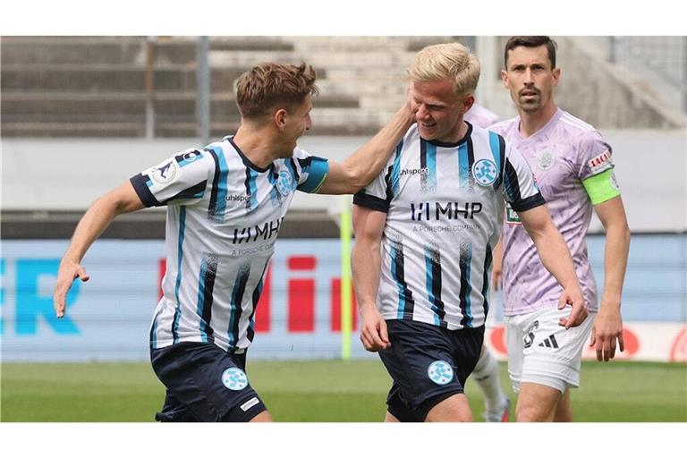 Nico Blank und Per Lockl wollen auch in Walldorf jubeln.