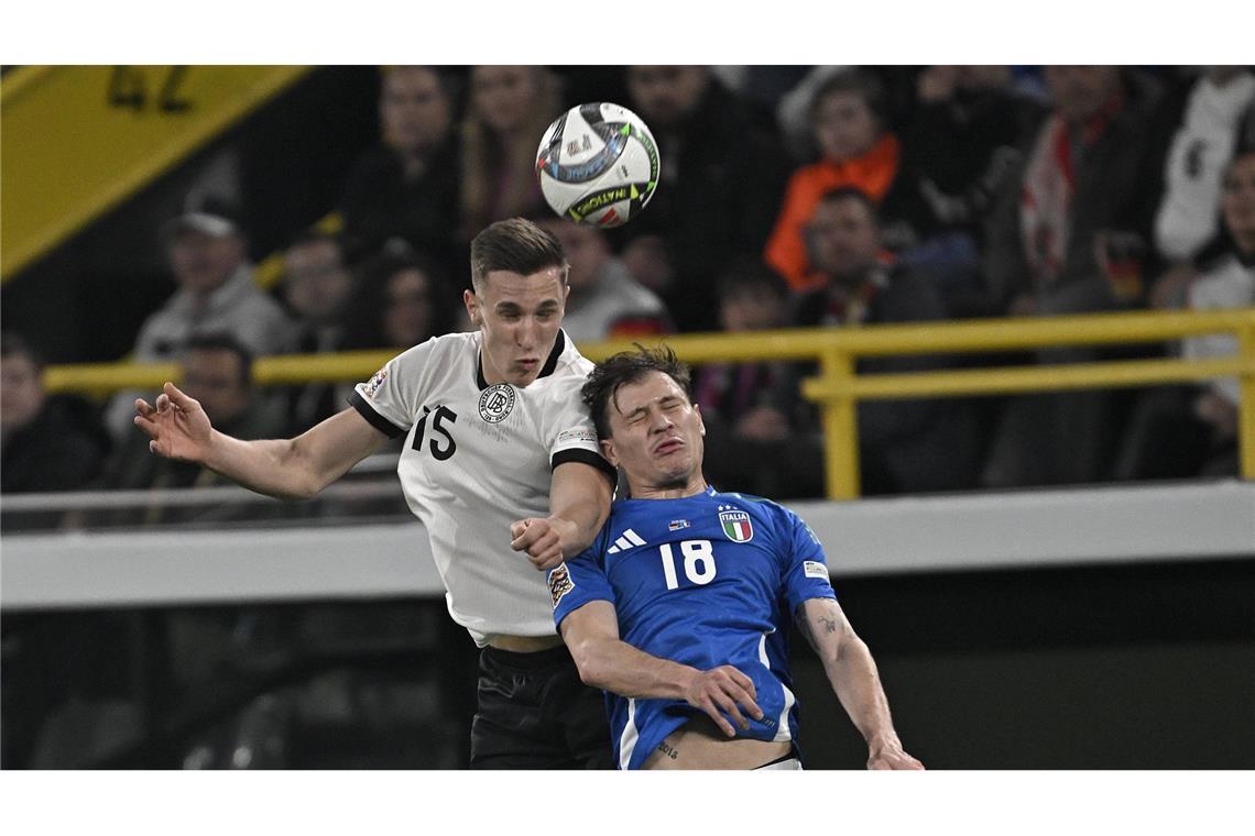 VfB-Profis überzeugen bei verrücktem Remis gegen Italien Nico Schlotterbeck (Note 2): Der BVB-Profi, der einst in der Jugend der Stuttgarter Kickers aktiv war, gab wie in der zweiten Halbzeit in Mailand den linken Part in der Dreierkette und machte seine Sache gut. In der Abwehr sicher, in der Offensive mit einigen starken Pässen und Flanken. Ein starker Auftritt des Dortmunder Abwehrmanns bei seinem Heimspiel am Sonntagabend.