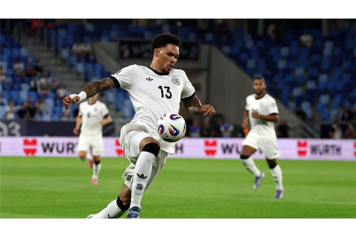 Kimmich tröstet Collins: „Kann 100 Länderspiele machen“ Nnamdi Collins bei seinem ersten Länderspiel.