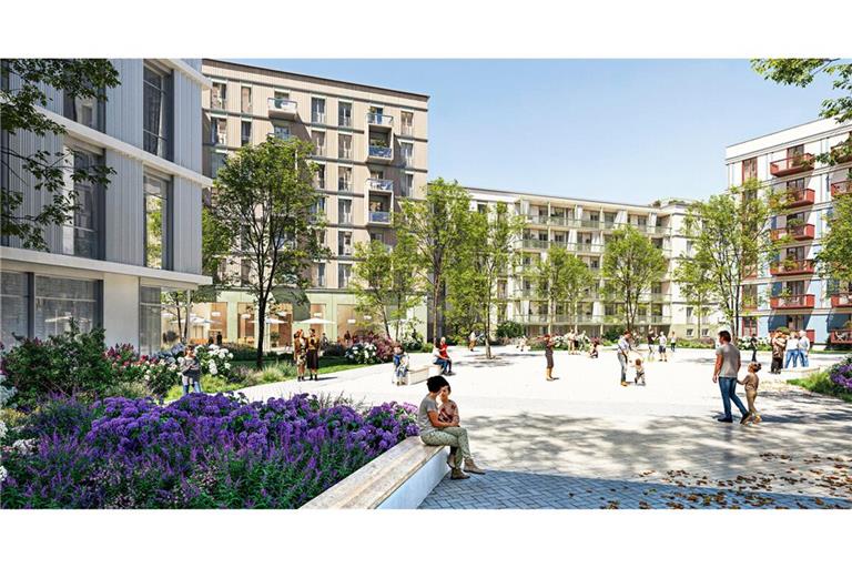 Noch ist es eine unverbindliche Illustration der Pläne, aber so stellt sich die Nokera AG Wohnungen auf dem Eiermann-Campus in Stuttgart-Vaihingen vor.