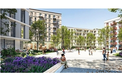 Noch ist es eine unverbindliche Illustration der Pläne, aber so stellt sich die Nokera AG Wohnungen auf dem Eiermann-Campus in Stuttgart-Vaihingen vor.