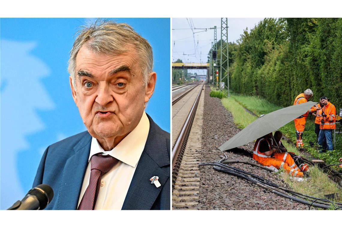 Anschlag auf Bahnstrecke linksextremistisch motiviert? NRW-Innenminister Reul äußerte sich am Freitag zu den Brandanschlägen. (Archivbild)