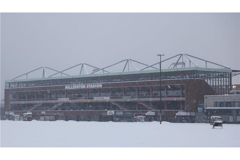 Ob hier am Samstag gespielt werden kann? Das Millerntorstadion des FC St. Pauli