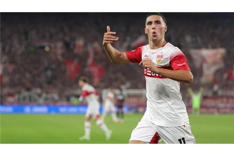 Oh la la – der VfB-Techniker Bilal El Khannouss bietet eine glänzende Vorstellung.