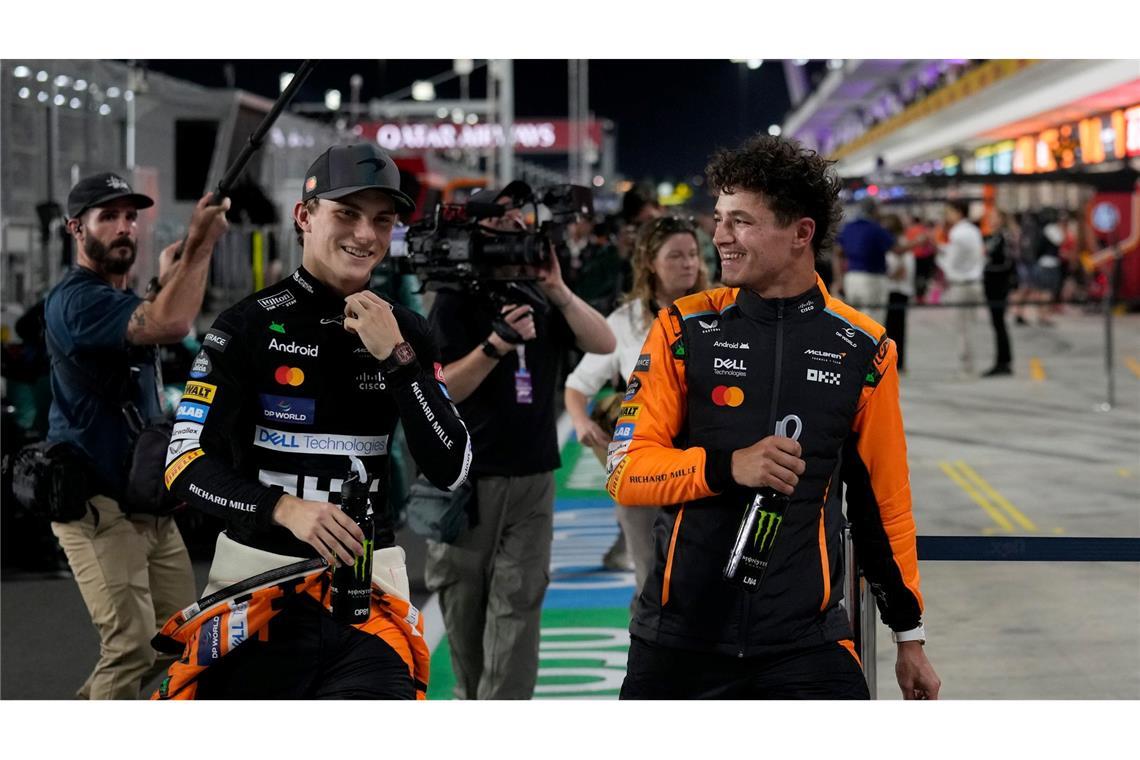 Cool wie ein Gefrierfach: McLarens WM-Stoiker Piastri Oscar Piastri (l) und Lando Norris