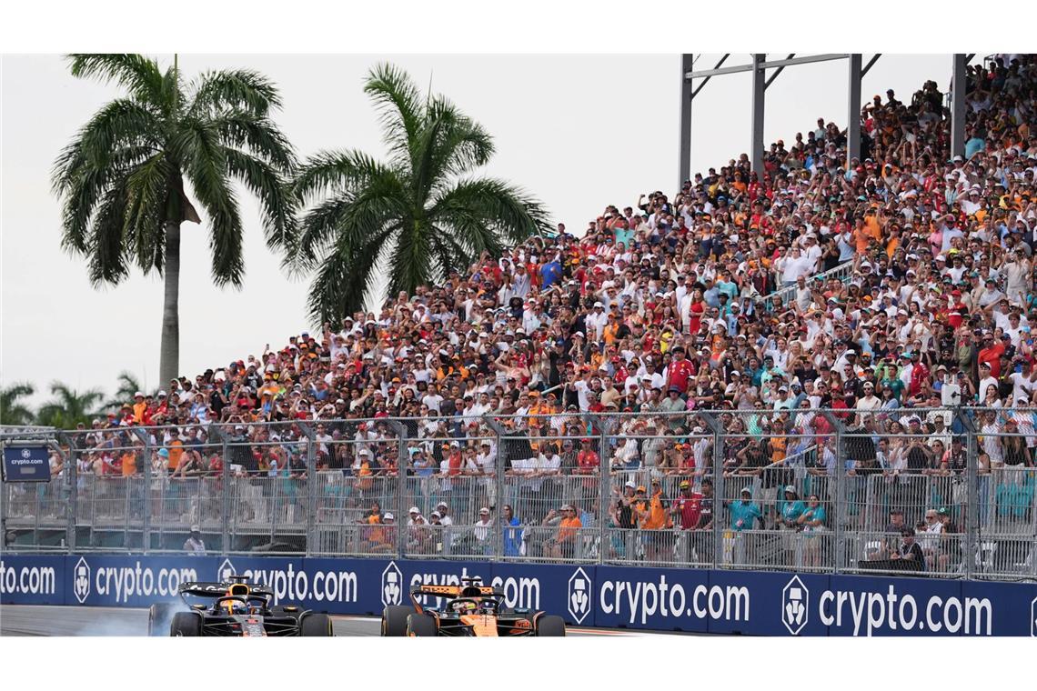 Trotz Unwetterwarnung: Piastri in Miami ganz cool Oscar Piastri (r) ist der Mann der Stunde in der Formel 1.