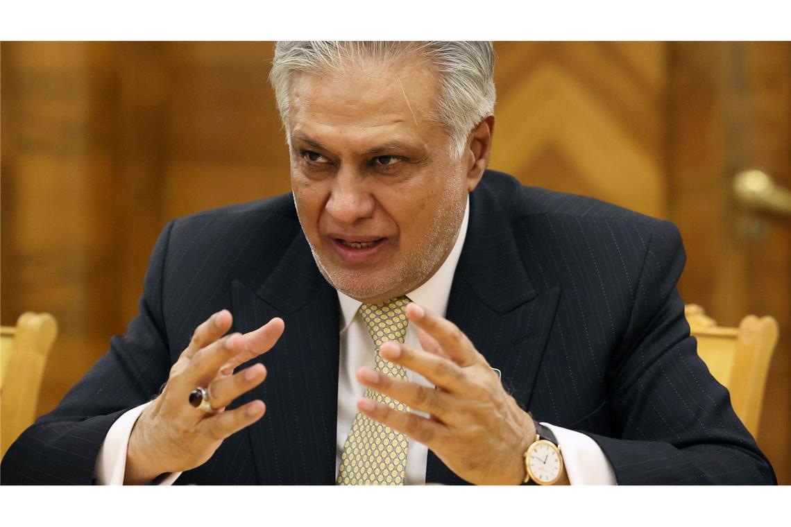 Pakistans Außenminister Ishaq Dar will sich um Deeskalation im Iran-Krieg bemühen. (Archivbild)