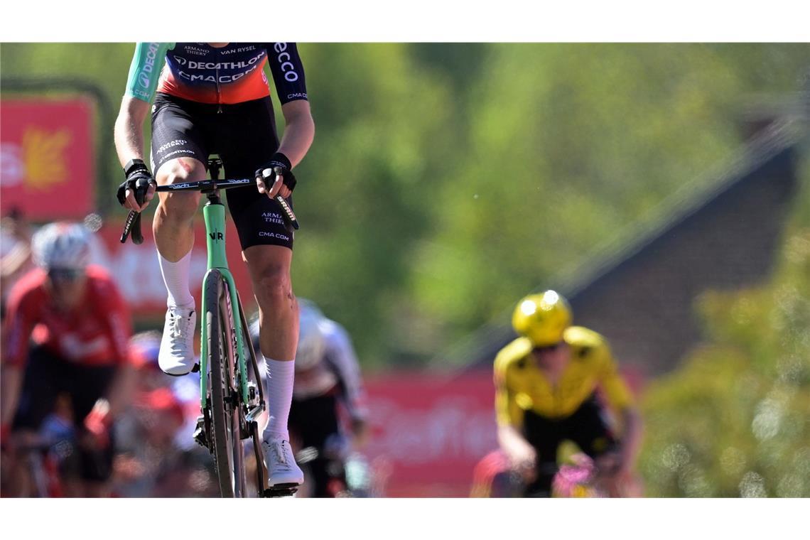 Paul Seixas bei seinem Sieg beim Flèche Wallonne. (Archivbild)