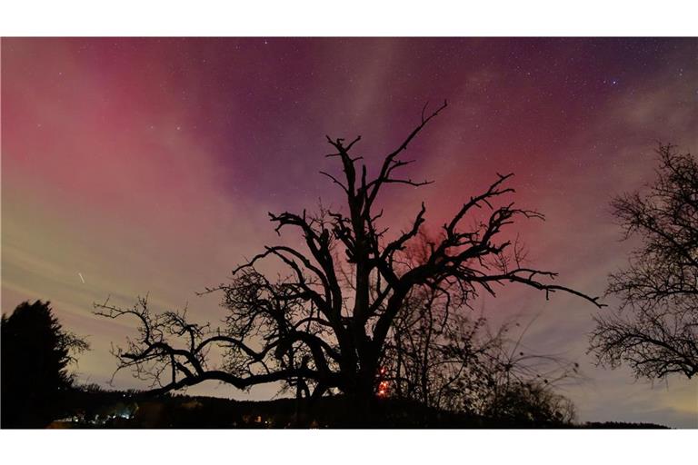 Polarlichter über dem Murrtal bei Großerlach.