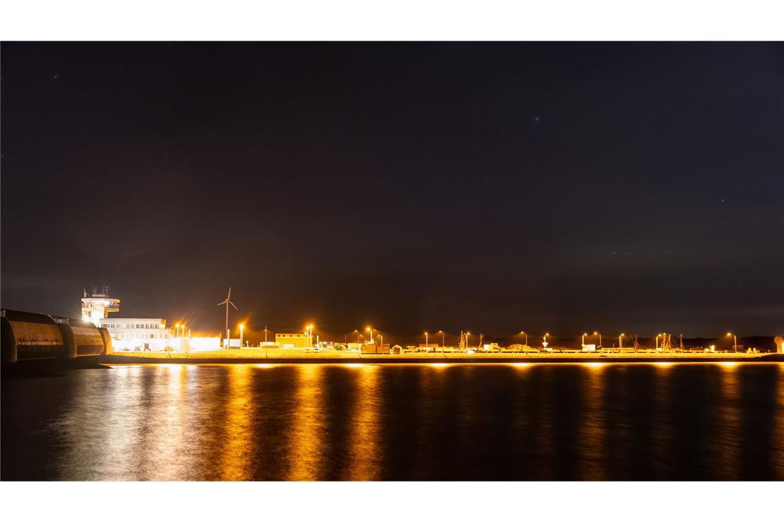 Polarlichter über Tönning, Schleswig-Holstein