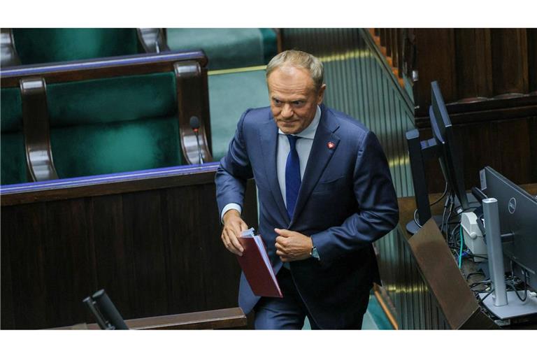 Polens Ministerpräsident Donald Tusk hat eine Vertrauensabstimmung überstanden, (Foto aktuell)