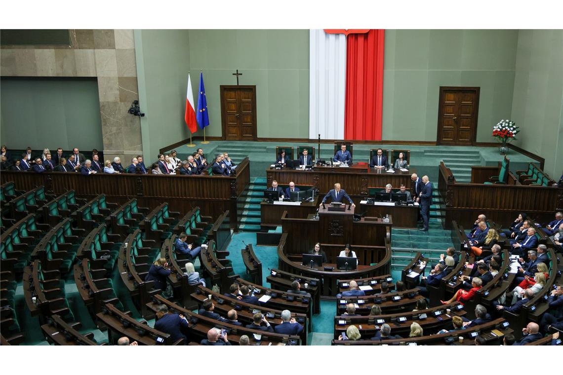Polens Ministerpräsident Donald Tusk hat eine Vertrauensabstimmung überstanden, (Foto aktuell)