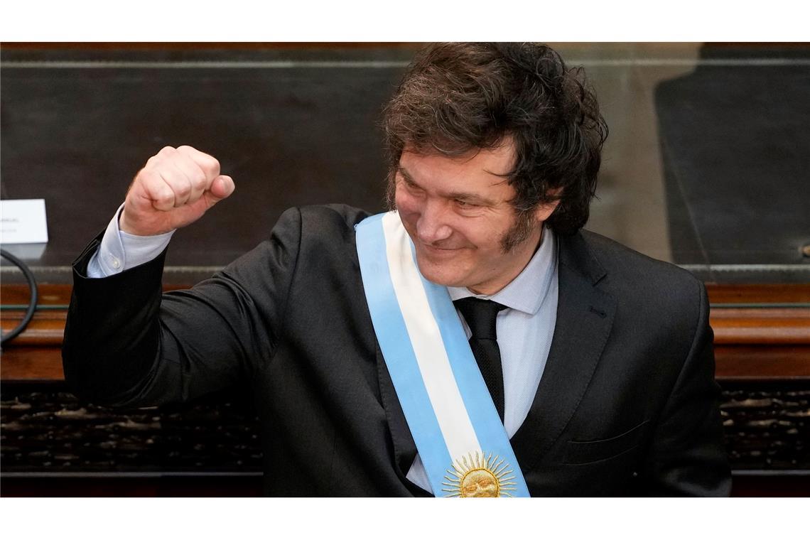 Präsident Javier Milei feiert das Gesetz als "historische Reform". (Archivbild)