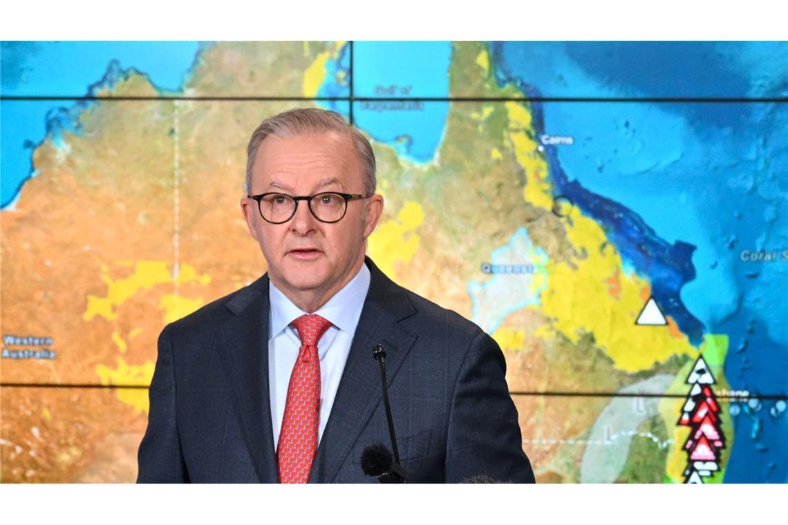 "Alfred" erreicht Australien - Heftige Schäden befürchtet Premierminister Anthony Albanese richtete eindringliche Warnungen an seine Landsleute.
