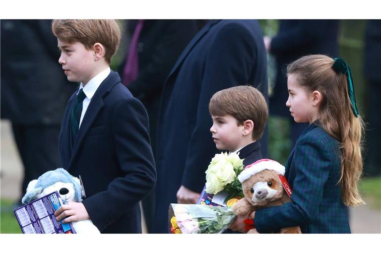 Prinz Louis (Mitte) mit seinen Geschwistern George und Charlotte.