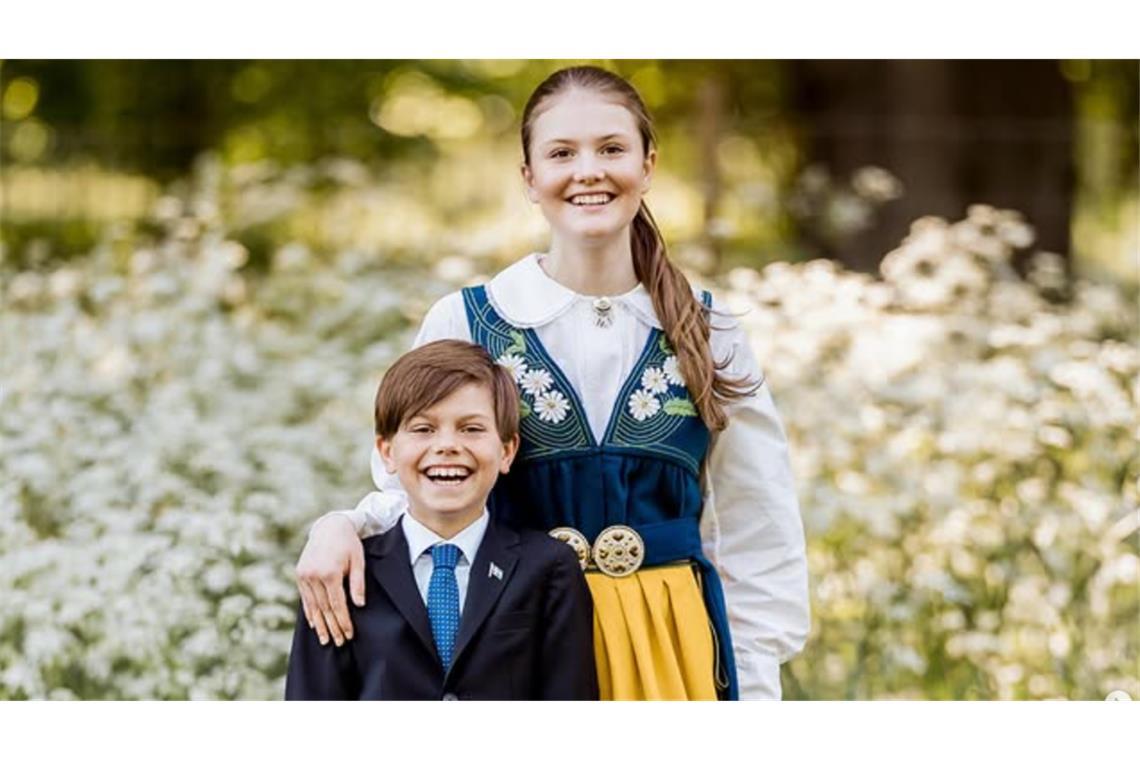 Prinz Oscar (l.) und Prinzessin Estelle zum schwedischen Nationalfeiertag 2026.