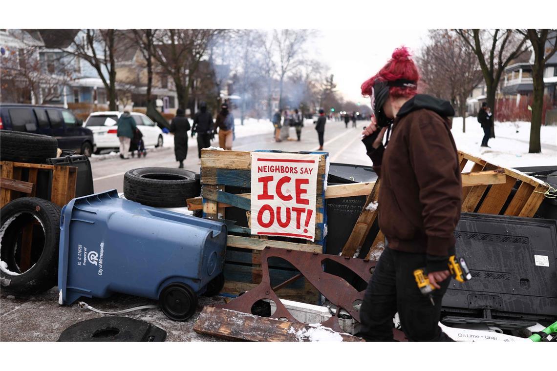 Proteste gegen die ICE-Beamten in Minnesota.