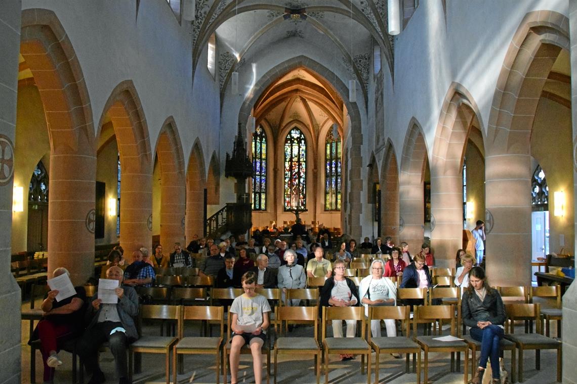 Publikum in der vom Abendlicht illuminierten Stadtkirche. Fotos: E. Klaper