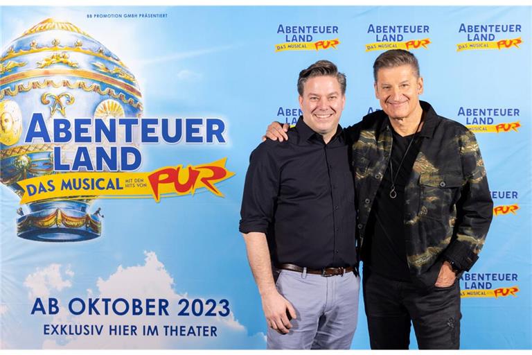 Pur-Sänger Hartmut Engler (rechts) und Produzent Martin Floh bringen das Musical „Abenteuerland“ nach Stuttgart.