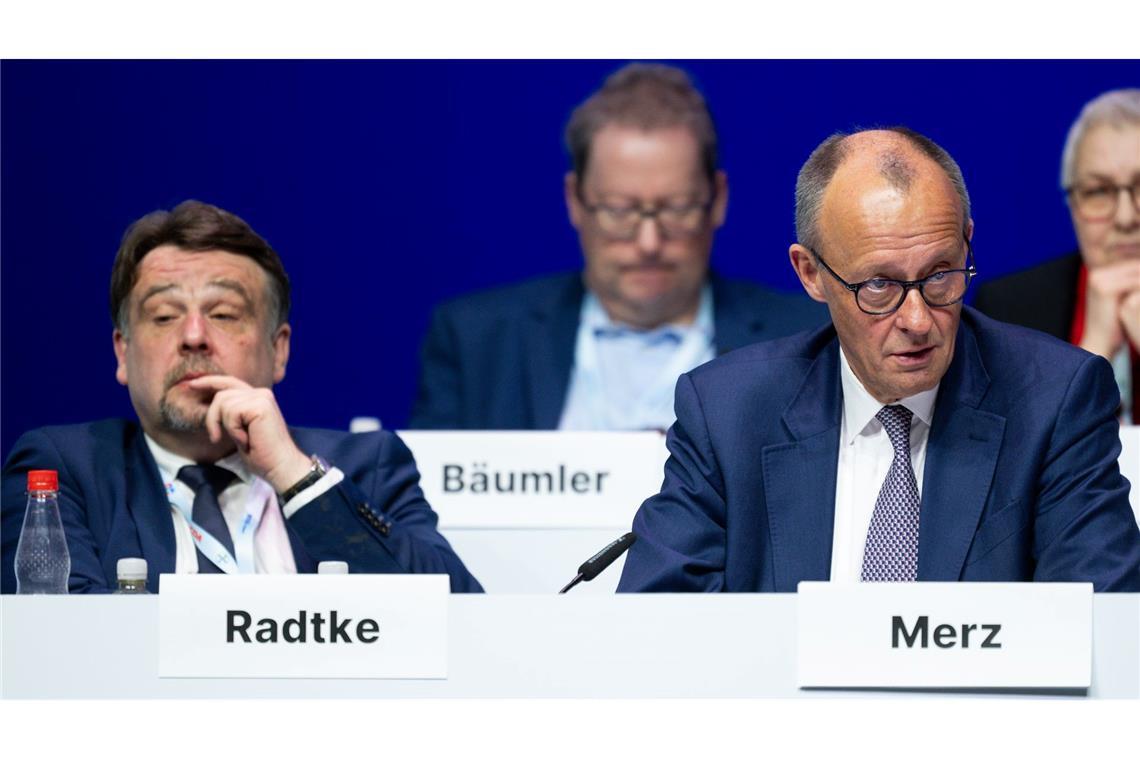 Radtke und Merz - die beiden Protagonisten des CDA-Kongresses.