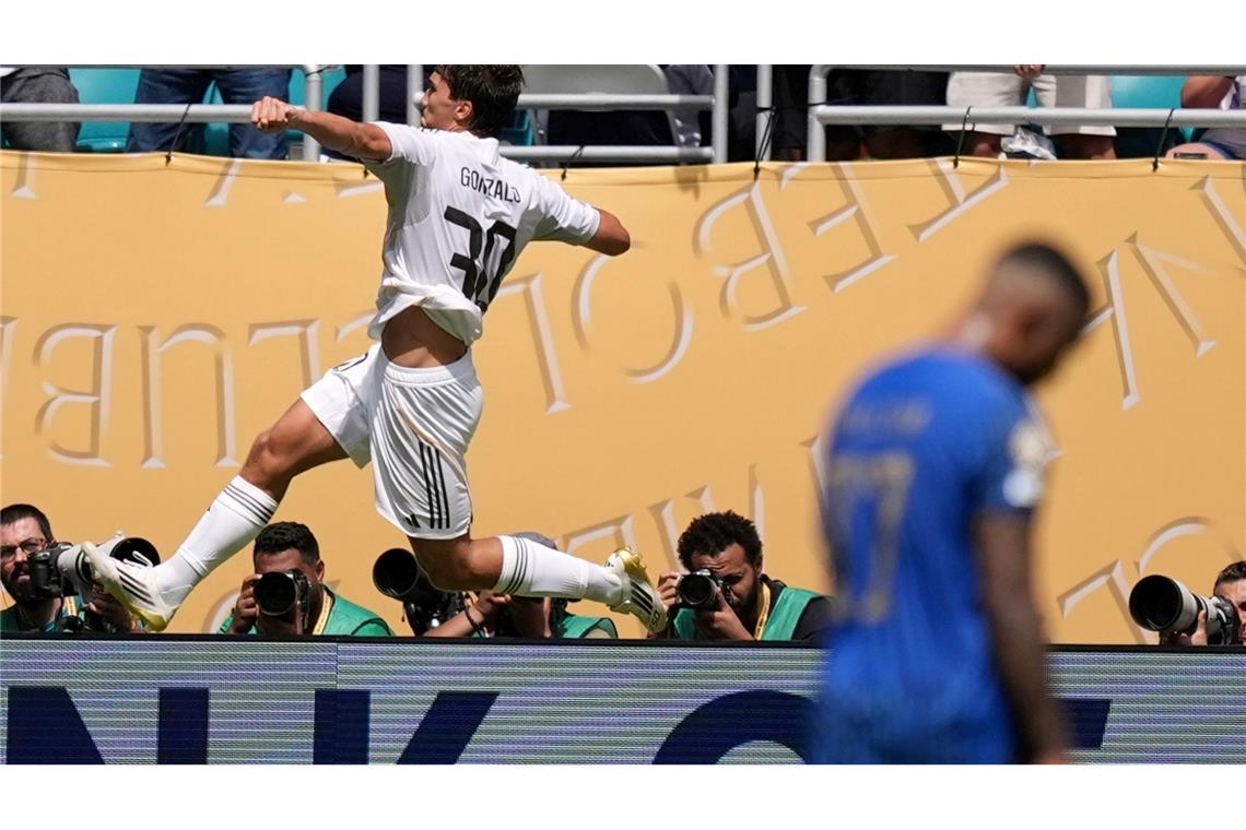 Real-Youngster Gonzalo Garcia ersetzte Kylian Mbappe und traf zum 1:0 für Real.