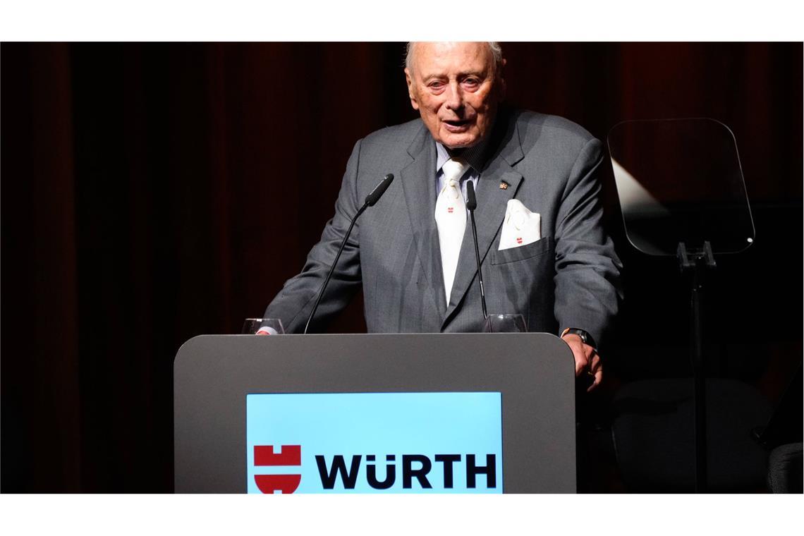 Würth rechnet mit starkem Gewinneinbruch Reinhold Würth Anfang Oktober beim Festakt zu seinem 75. Arbeitsjubiläum. (Archivbild)