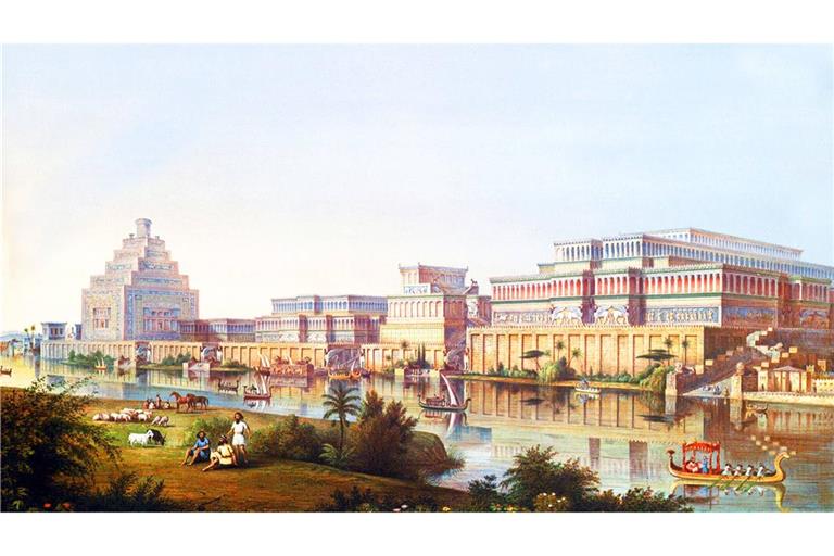 Rekonstruktion von Ninive, Hauptstadt des neuassyrischen Reiches.