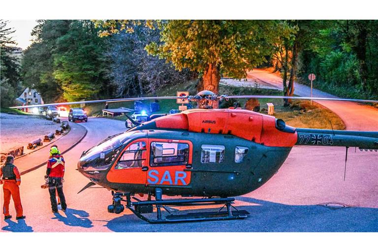 Rettungshubschrauber am Rosenstein im April 2026.