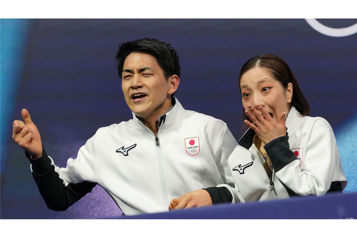 Riku Miura und Ryuichi Kihara konnten ihren Olympiasieg kaum fassen.