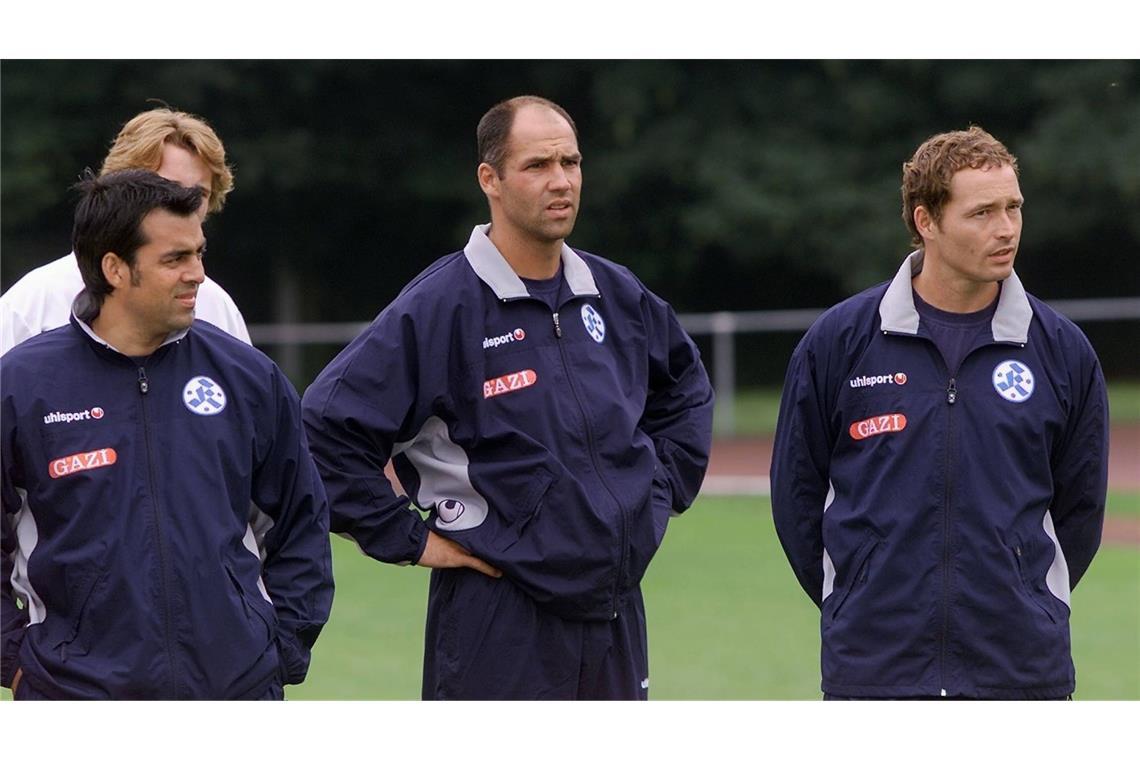 Zweite Mannschaft könnte in der Verbandsliga starten Robin Dutt, Thomas Letsch, Marcus Sorg (v.li.): Dieses prominente Trio machte seine ersten Trainer-Schritte bei der zweiten Mannschaft der Stuttgarter Kickers.