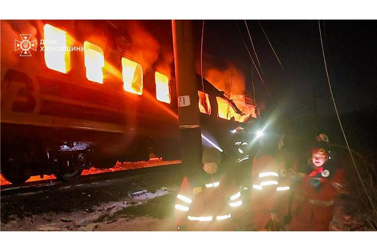 Russland schoss Drohnen auf einen Passagierzug.