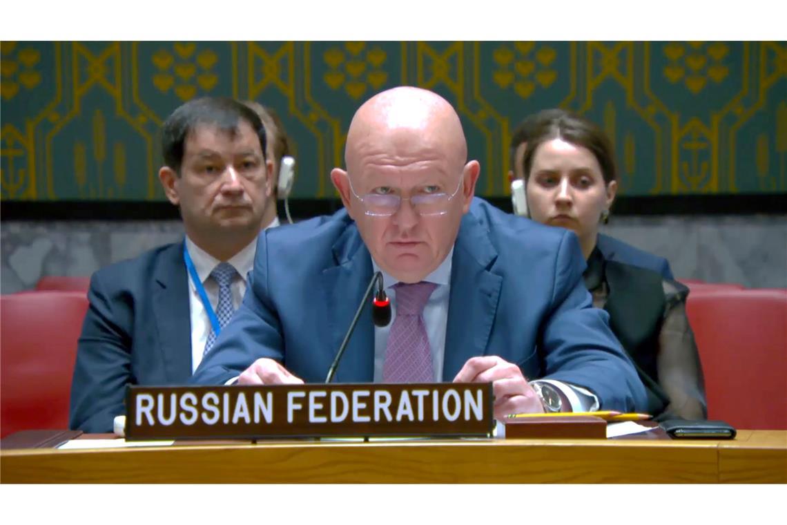 USA und Ukraine wollen Rohstoffdeal am 26. April abschließen Russlands UN-Botschafter Nebensja dämpft Hoffnungen auf einen Waffenstillstand in der Ukraine. (Archivbild)