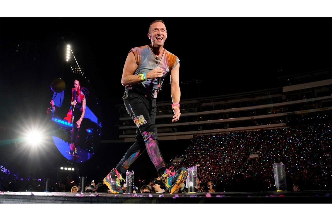 Sänger Chris Martin von Coldplay kümmert sich um die Halbzeitshow beim WM-Endspiel nahe New York am 19. Juli. (Archivbild)