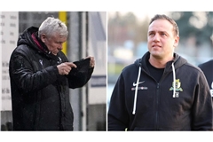 Sandhausens Trainer Olaf Janßen (li.) ist enttäuscht, Triers Coach Thomas Klasen kann zufrieden sein.     


Fotos: IMAGO/foto2press/Jan Huebner 