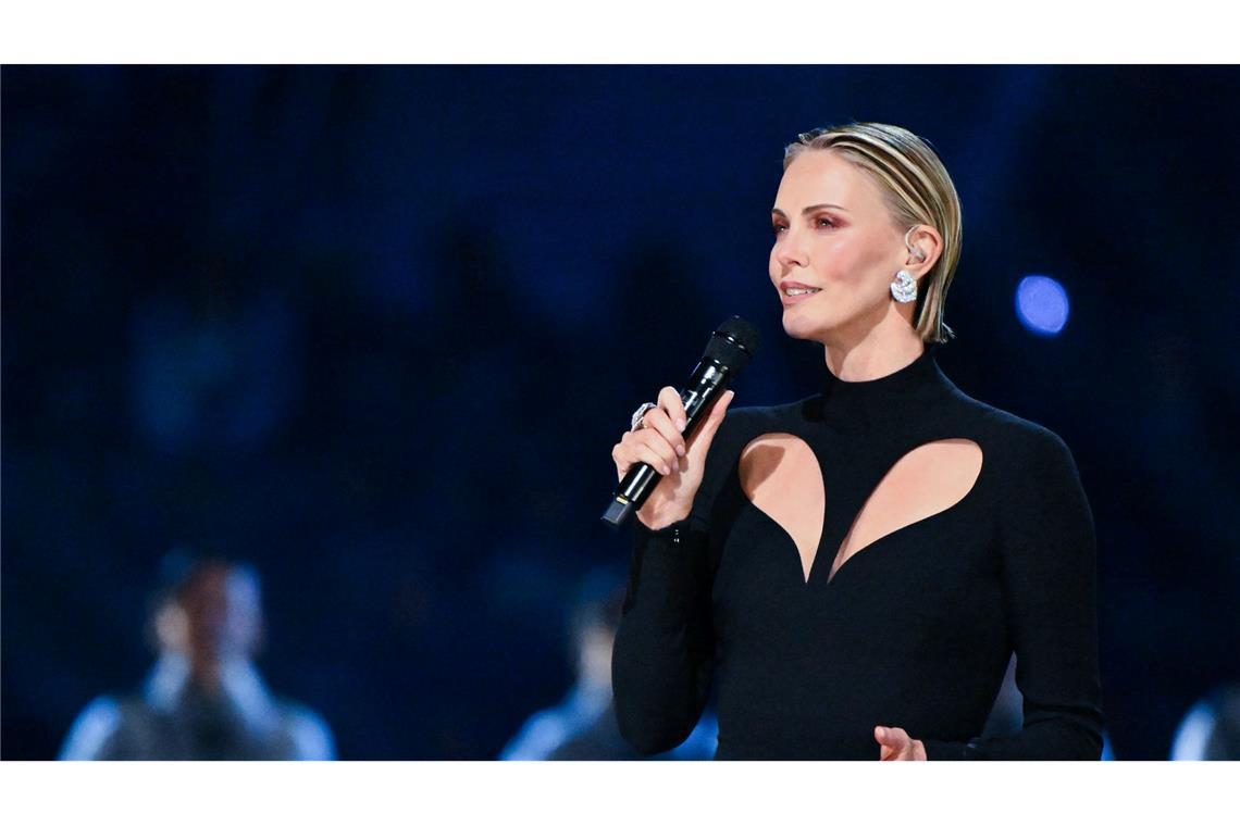 Schauspielerin Charlize Theron hielt eine Rede für den Frieden.