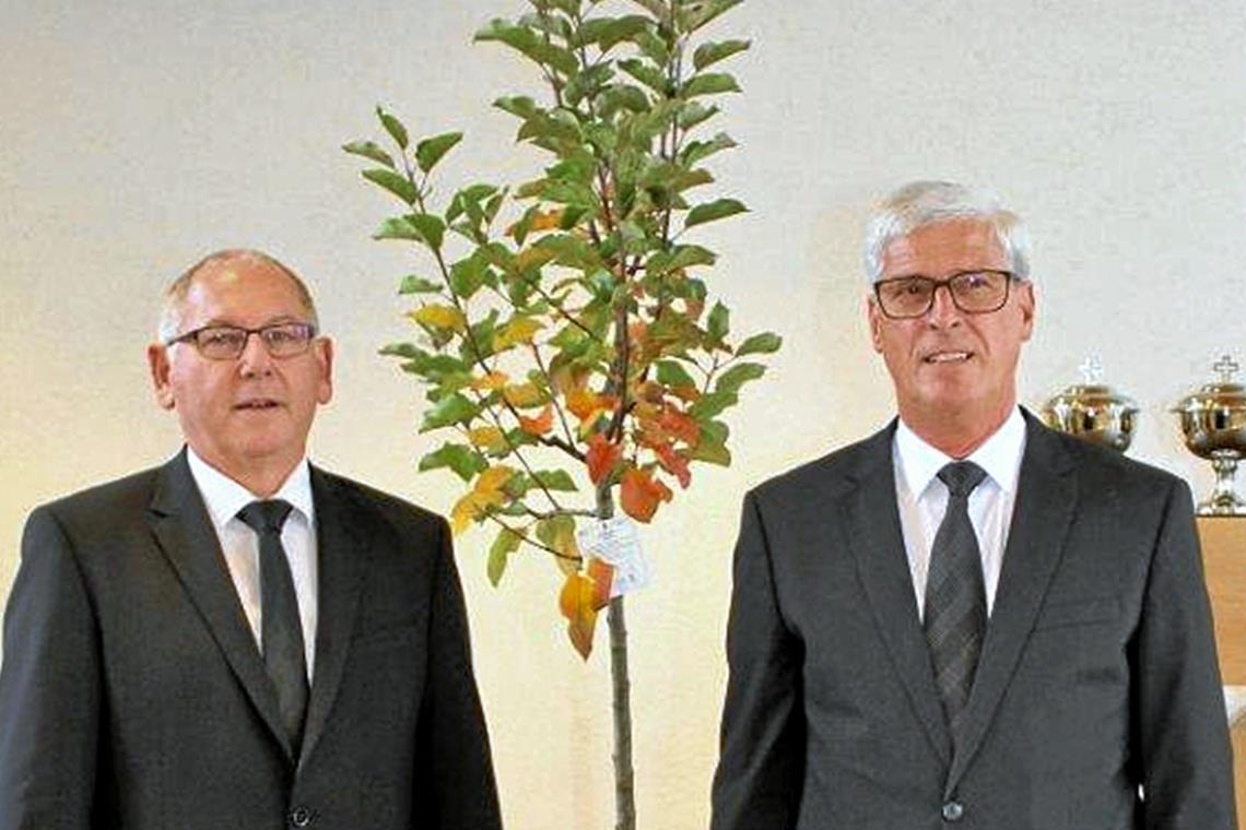 Ein Jahrhundert Neuapostolische Kirche Scheidender Gemeindevorsteher Dieter Schneider (rechts) und sein Nachfolger Bernd Faißt, der nun übernimmt.