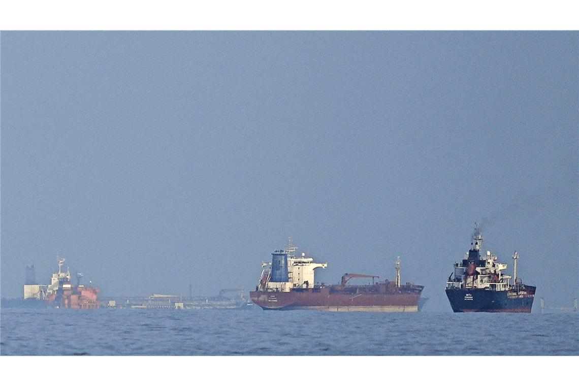 Schiffe reihen sich in der Straße von Hormus auf. (Archivbild)