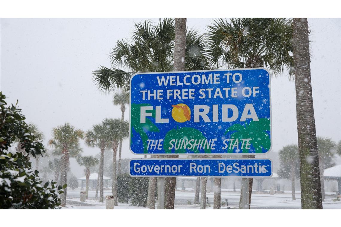 Schnee in Florida - Kältetote in Texas Schnee hatten die Einwohner Floridas dort lange nicht gesehen.